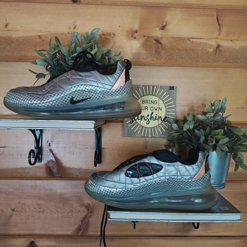 Nike Air MX 720-818 Metallic Silver Peach 2019 GS Size 6Y Women's CQ4010-001‎